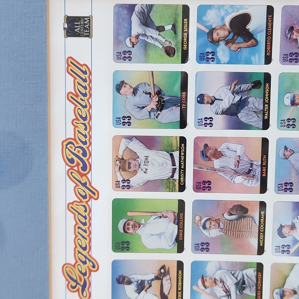 Legends of Baseball Framed Print with Gold Frame.  Classic Collection . - Picture 2 of 3